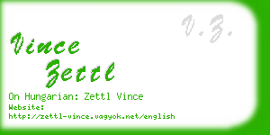 vince zettl business card